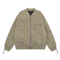 Veste de vol décontractée automne-hiver pour hommes, manteau rembourré imperméable et mince, multi-poches, fermeture éclair, silhouette ample, canard de grande taille