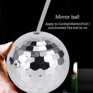创意20盎司塑料迪斯科球鸡尾酒水杯银色迪斯科球饮水杯夜总会酒吧派对圣诞婚礼 - Product Image 2