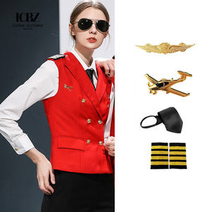 Airline Flight Attendant Aeromoça Piloto Manga Comprida Camisa Uniformes - Product Image 3