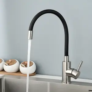 Edelstahlmischer schwarze flexible rotierende Wasserhähne