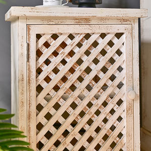 Mueble de Almacenamiento de Madera Tallada Blanco Rústico para Sala de Estar o Dormitorio, Moderno, con Puerta, para Comedor, Muebles para el Hogar, INNOVAHOME - Product Image 5