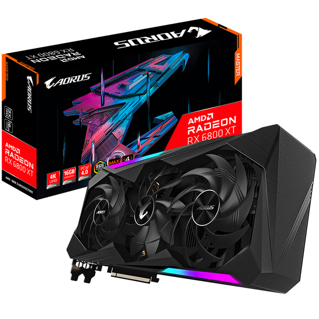 GIGABYTE AORUS Radeon RX 6800 XT MASTER 16G Used Graphics Card with GDDR6 Memory Support OverClock RX 6400 6700 6900 6800 GPU