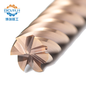 Fresa de aleación dura serie H de 6 flautas de alta velocidad, soporte personalizado, accesorios de herramientas de máquina de alta dureza de extremo plano recto - Product Image 5