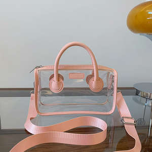 Multi functional transparent shoulder bag with zipper, large capacity <b>jelly</b> handbag, fashionable crossbody bag - Product Image 5