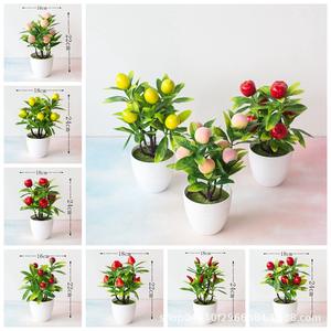עיצוב הבית סימולציה עציץ סימולציה ירוק צמח סיטונאי סימולציה צמח קישוטי בונסאי פירות סיר - Product Image 5