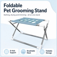 Table de toilettage pliable pour animaux de compagnie, hamac de bain en acier inoxydable pour petits chiens et chats, support de bain en maille pour animaux