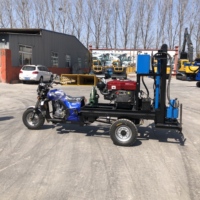 Nouvelle plateforme de forage rotative portable diesel à trois roues YJC pour puits d'eau, profondeur max. 150m, avec moteur à engrenages et roulement, pour l'irrigation agricole