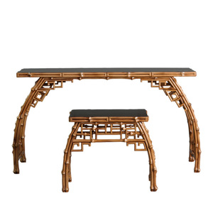 Handmade Bamboo Qin <b>Table</b> <b>Set</b> Chinese Style Guqin Desk And Stool For Living Room - Product Image 5