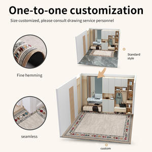 Tapis de porte romantique en coton et bambou, motif géométrique, rectangulaire, antidérapant, pour entrée de maison - Product Image 5