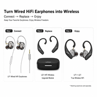 Adaptador inalámbrico de audio para auriculares HiFi con cable, con interfaz de dos pines, compatible con gancho para la oreja y micrófono.