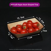 Barquette en papier kraft pour emballage alimentaire à emporter, idéale pour les snacks de rue, salades, frites, poulet frit, sushis, nouilles