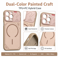 Funda de Teléfono de TPU y PC de Doble Color con 6 Colores para iPhone 17 Pro Max 16 15 14, Diseño de Anillo Pintado con Tornillo, Antigolpes, Suave y Delgada