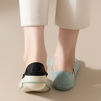 Chaussettes pour femmes en cachemire tricoté, imprimées par transfert thermique, couleur unie, invisibles, antidérapantes en silicone, nouvelle collection automne