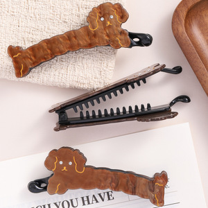 ODM/OEM Nuevo y elegante clip de acrílico de una sola línea estilo francés, diseño de cachorro lindo, <span class=keywords><strong>para</strong></span> <span class=keywords><strong>moño</strong></span> de banana en la parte trasera de la cabeza y coleta alta retorcida <span class=keywords><strong>para</strong></span> niña - Product Image 4