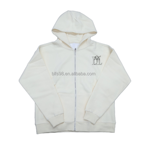 Sudadera con Capucha y Cierre para Hombre, Color Sólido, Algodón French Terry, Estilo Casual para Otoño, Corte Regular con Bolsillo Delantero - Product Image 4