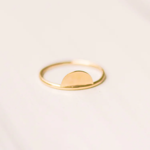 Anelli all'ingrosso gioielli donna minimalista di alta qualità a buon mercato 925 argento mezzo disco impilabile anelli da dito vintage - Product Image 2