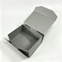 Boîte rigide pliable de luxe grise en gros, personnalisée avec impression et fermeture magnétique, pour emballage de vêtements électroniques et articles de toilettage masculin