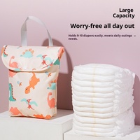 Sac de rangement pour couches bébé Polyester imperméable avec crochet de transport imprimé animaux