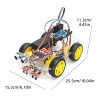 Tscinbuny cuatro vías de rastreo y evitación de obstáculos Kit de coche Automatización y proyectos electrónicos para programación Arduino