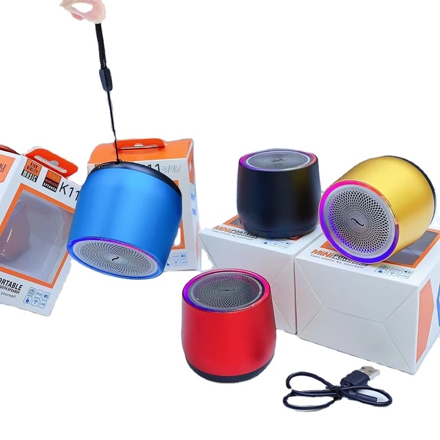 M3 Mini Aluminum Alloy Radio Supports TF Card to Throw Songs in Series TWS Wireless Speakers LED Blue Tooth Speaker