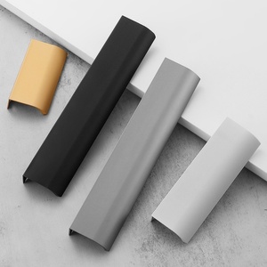 Zwart gouden aluminium meubelgreep |   Minimalistische ronde knop voor kledingkast, kast, lade - Product Image 2