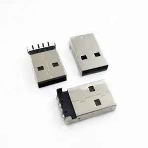 USB 2.0 Masculino Tipo A Conector USB PCB SMT Conectores USB Macho Plugue de 180 graus 4 Pinos SMD