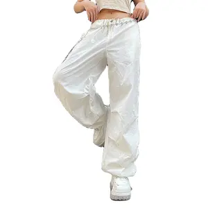 Calças cargo femininas de alta qualidade calças largas perna feminina cargo plus size calças de treino para mulher