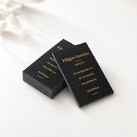 Carte de visite de luxe en feuille d'or, carton noir 350 g/m², logo personnalisé, fabrication directe, estampage à chaud, pour la protection des cadres