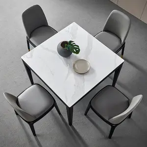 Set Meja Makan, 4 Kursi Kayu Solid Meja Makan 4 Kursi Meja dan Kursi untuk Furnitur Restoran