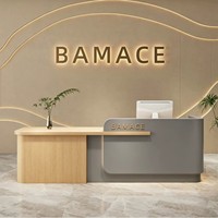 Bureau de réception moderne en bois, écologique et durable, pour salon de beauté et salon de coiffure