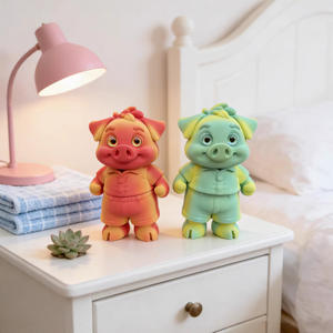 Vashine Figurine d'Action Enfant en Forme <span class=keywords><strong>de</strong></span> Cochon Mignon Imprimé en 3D, Décoration d'Intérieur Amusante et Flexible en Cristal, Jouets Animaux pour Enfants - Product Image 4