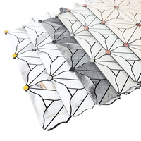 Best-seller Mosaïque jet d'eau à motif de fleurs blanches Tuile de mosaïque en aluminium pelable et collée de 4mm pour hôtel