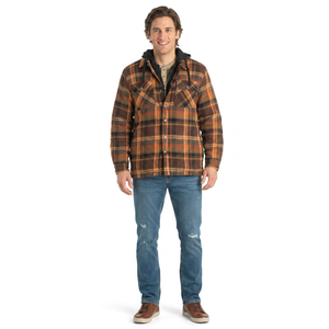 Men's Heavy Winter Sherpa Lined Cotton Fleece Flannel Jacket XL Size Vintage Big Tall Knitted <b>Coat</b> Printed Plaid Design Adults - Product Image 1