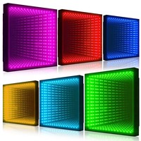 LED RVB 3D Infinite Abyss Mirror Dalles de piste de danse en couches DMX512 Controlled Panneau publicitaire lumineux 3D pour salle de danse