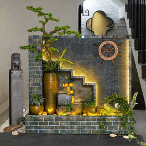 Mur d'eau Quanfangyuan avec rétroéclairage, motif végétal électrique, forme irrégulière, pour la décoration de la maison et des hôtels - Product Image 1