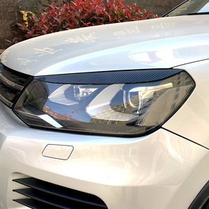 Volkswagen Touareg Headlight Brow Sticker Piano Black Carbon Fiber Texture ABS Decal 2010-2018 Exterior Modification - Product Image 2