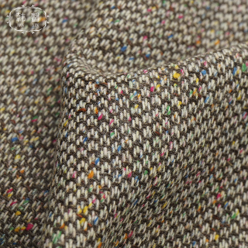 Женское шерстяное пальто в горошек, коричневое и верблюжье шерстяное твидовое пальто, весна-осень