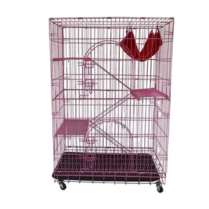 Zunhua Meihua Pet shop 3 couches la cage pour chat maisons en osier étanche pliable vétérinaire transporteurs cage maison animal de compagnie chat cage