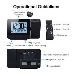 CHEETIE CP133 Indoor Reminder Function180 Degrees Projection Digital Wall <strong>Clock</strong> for Home Decor - Product Image 4