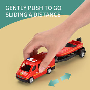 Ensemble de voitures jouets en métal moulé sous pression, camion, <span class=keywords><strong>remorque</strong></span>, Diecast, jouet, pour enfants (voiture de Police, moteur de feu, camping-Car), paquet cadeau - Product Image 2