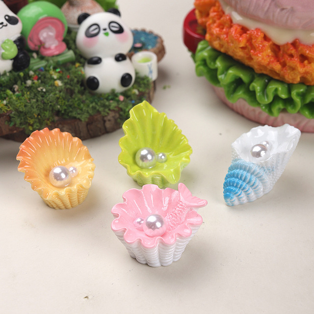 Cartoon DIY Resin Accessories 3D Ocean Shell Charms Miniature Ornaments Dollhouse