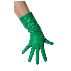 ถุงมือหนังสีเขียวยาวปานกลางราคาถูกกันน้ำได้ถุงมือหนังจากปากีสถาน - Product Image 3