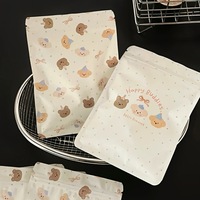 Sacs refermables à fermeture éclair avec motifs de dessins animés mignons, pour l'emballage de bijoux, réutilisables, pour collations, biscuits, bonbons, cadeaux