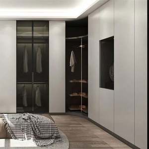 Vestidor Moderno Minimalista con Puertas de Armario de Vidrio, Cajones de Almacenamiento de Cierre Suave, Sistema de Gabinetes Modulares Personalizados - Product Image 5