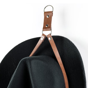 Support mural créatif en cuir PU pour chapeaux de cowboy, organisateur de chapeaux mural pour la maison, pince à chapeaux portable pour voiture et camion - Product Image 2