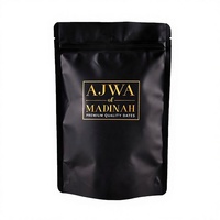 Sachet Doypack Mylar Noir Mat à Fermeture Zip avec Estampage à Chaud, Personnalisable avec Logo, pour Emballage Alimentaire