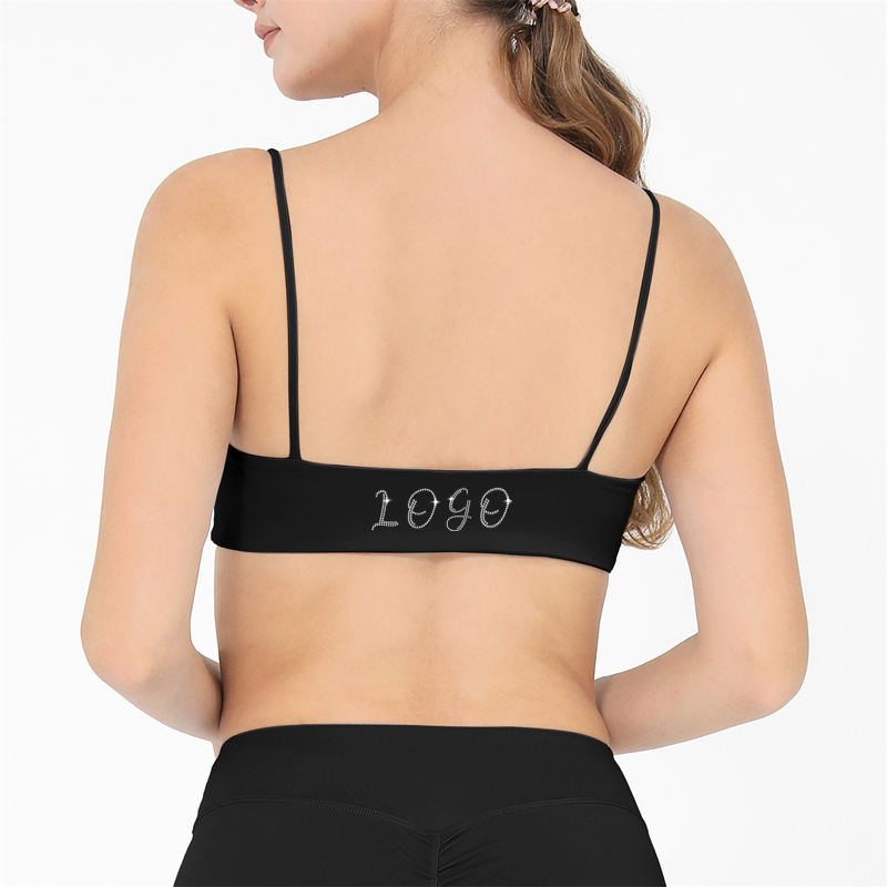 Customized Sports Yoga Bra Women Gym Sexy Fitness Tops Removable Pads Female Four-way Stretch Workout Bras Spaghetti Strap