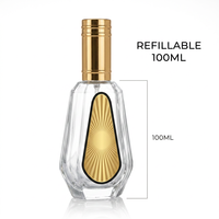 Flacon de parfum vide rechargeable avec bouchon argenté, design rose facetté, atomiseur de luxe, vente en gros