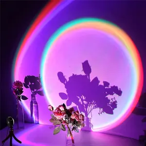 Sfeer Lamp Rgb Colour De Vloer Mini Nieuwe Power Slaapkamer Usb Led Regenboog Sfeer Rgb Led Smart Floor Zonsondergang Lamp halo Lamp