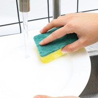 Brosses de nettoyage Sunshine Kitchen, lot de 5, éponges rectangulaires en microfibre, tampons à récurer double face, éponge à vaisselle moussante